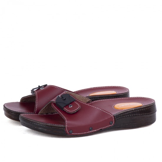 Pierre Cardin Minelli Tokalı Topuk Tikeni Kadın Terlik Bordo