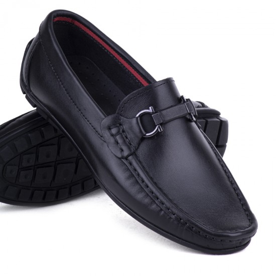 Ghattix Loafer Erkek Babet Hakiki Deri Ayakkabı -4630 4639-siyah