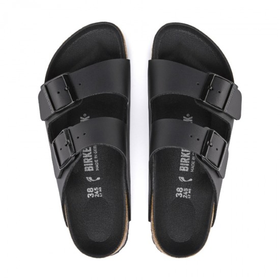 Birkenstock Arizona Bs Hakiki Deri İki Tokalı Terlik Siyah-siyah