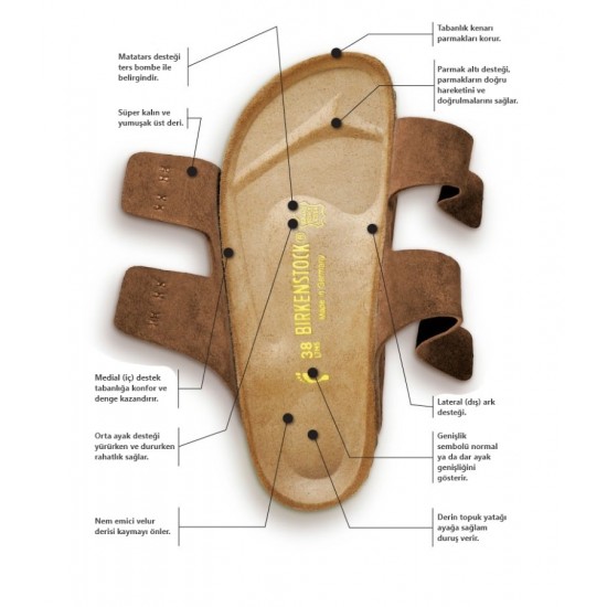 Birkenstock Arizona Bs Hakiki Deri İki Tokalı Terlik Kirmizi-siyah