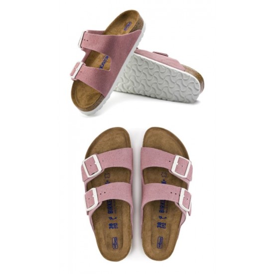 Birkenstock 951313 Tabanı ve Kemeri Hakiki Deri Terlik Pudra