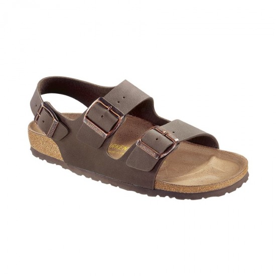 Birkenstock Milano Bf Hakiki Deri İki Tokalı Terlik Sandalet Kahve