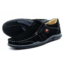 Ayakkabix Tems Hakiki Deri Yazlık Erkek Ayakkabı Sİyah Düz