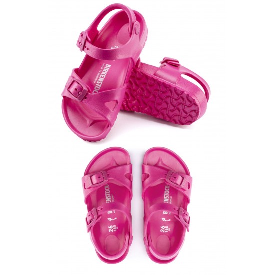 Birkenstock Rio Kids Eva Hafif Tokalı Çocuk Sandalet Pembe