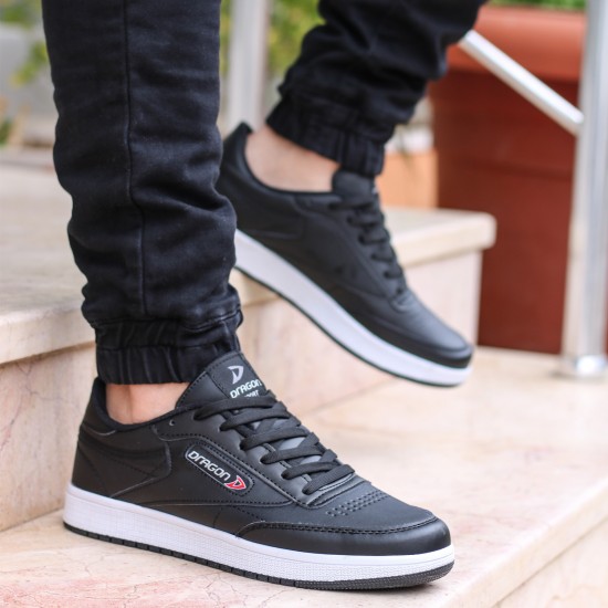 Ayakkabix Dragon Sneaker Erkek Spor Ayakkabı Siyah-beyaz-cilt