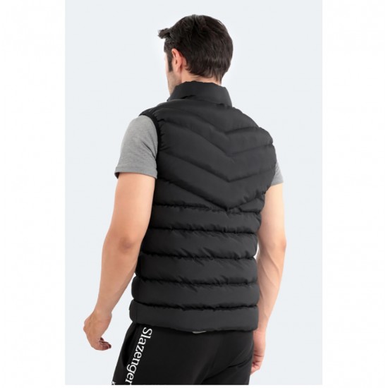 Slazenger Yutta Şişme Yelek Fermuarlı Hafif Erkek Yelek Siyah
