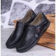 Ayakkabix Tems Hakiki Deri Yazlık Erkek Ayakkabı Siyah Cilt