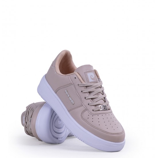 Pierre Cardin Ar Düz Beyaz Sneaker Erkek-Kadın Spor Ayakkabı Bej