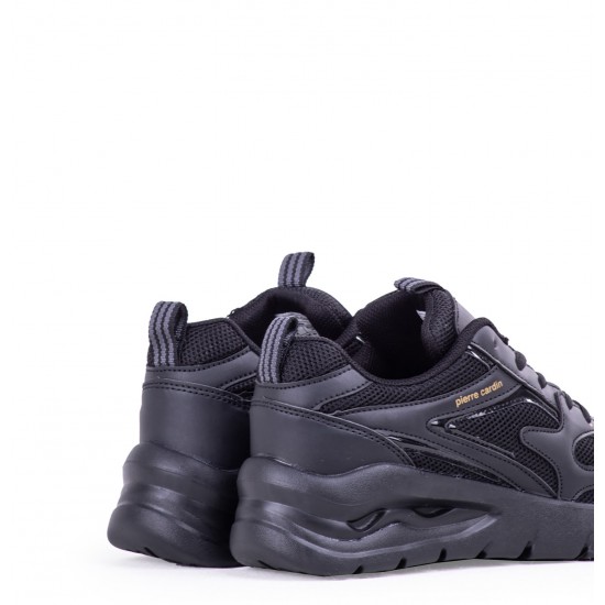 Pierre Cardin Kadın Düz Sneaker Ayakkabı Günlük Spor Ayakkab Siyah