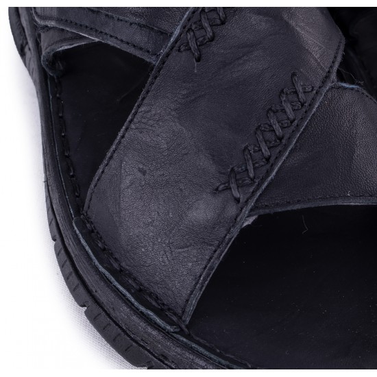 Pierre Cardin 7148 Erkek Terlik Hakiki Deri Rahat Sandalet Siyah