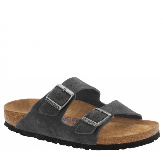 Birkenstock 951313 Tabanı ve Kemeri Hakiki Deri Terlik Velvet Grey