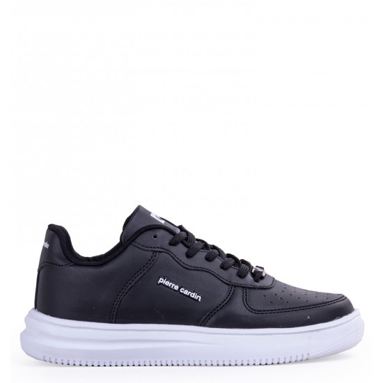 Pierre Cardin Kadın Düz Beyaz Günlük Sneaker Ayakkabı Siyah Beyaz