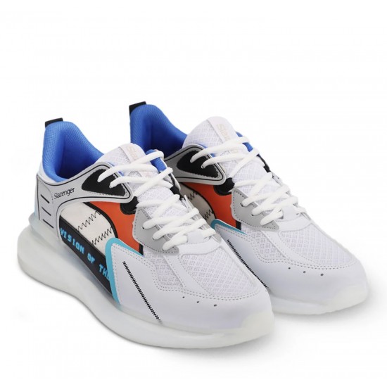 Slazenger Erkek Spor Ayakkabı Sneaker Şeffaf Balon Taban Beyaz