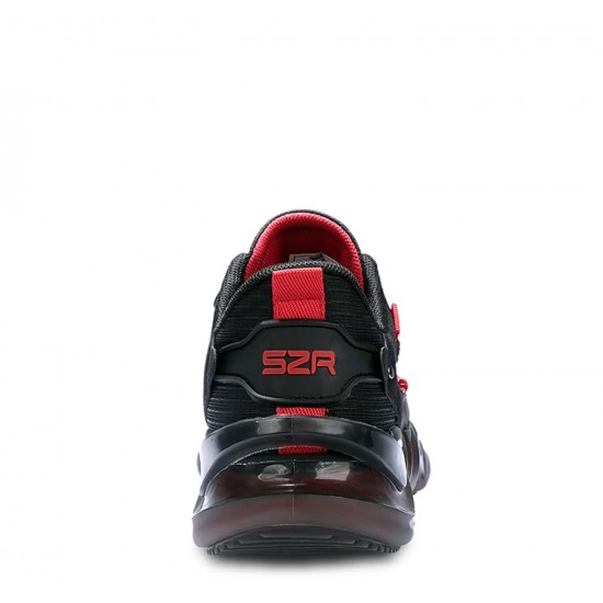 Slazenger Erkek Spor Ayakkabı Air Taban Balon Taban Yürüyüş Siyah Kırmızı