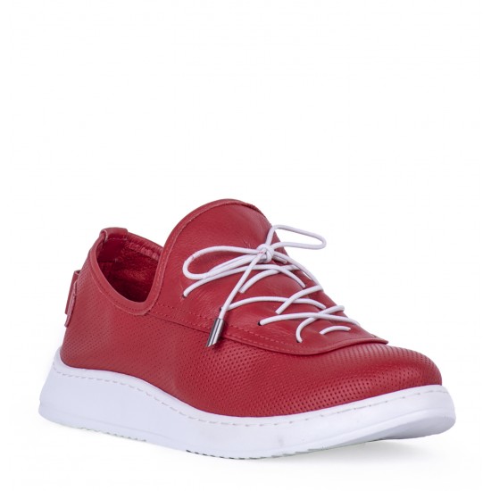 Pierre Cardin 52319 Kadın Günlük Hakiki Deri Ayakkabı Kırmızı