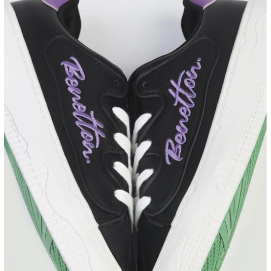 Benetton 10102  Yüksek Taban Günlük Kadın Sneaker Ayakkabı Siyah Beyaz