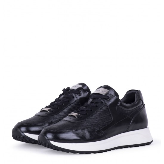 Pierre Cardin Hakiki Deri Erkek Günlük Sneaker Ayakkabı Siyah