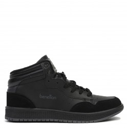 Benetton 30869 4K Erkek Günlük Sneaker Hi Ayakkabı Siyah