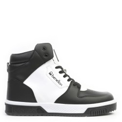 Benetton Erkek Boğazlı Sneaker Basket Ayakkabısı Siyah Beyaz