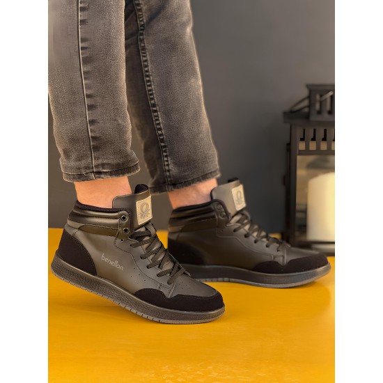 Benetton Unisex Günlük Bilekli Sneaker Ayakkabı Siyah Benetton Unisex Günlük Bilekli Sneaker Ayakkabı Siyah
