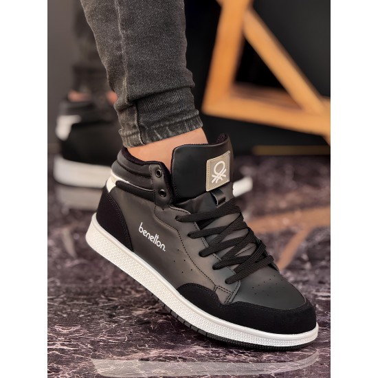 Benetton Erkek Günlük Bilekli Sneaker Ayakkabı Siyah Benetton Erkek Günlük Bilekli Sneaker Ayakkabı Siyah