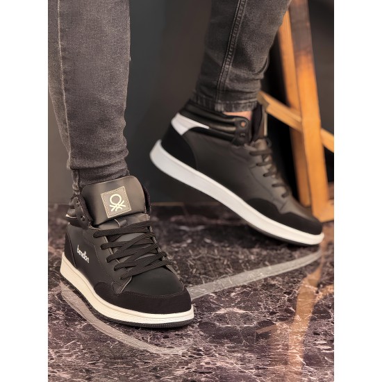 Benetton Erkek Günlük Bilekli Sneaker Ayakkabı Siyah Benetton Erkek Günlük Bilekli Sneaker Ayakkabı Siyah