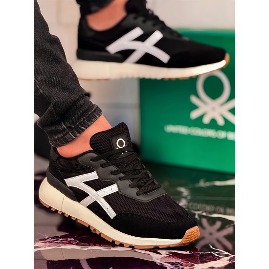 Benetton Erkek Sneaker Ayakkabı 988 Siyah Beyaz Benetton Erkek Sneaker Ayakkabı 988 Siyah Beyaz