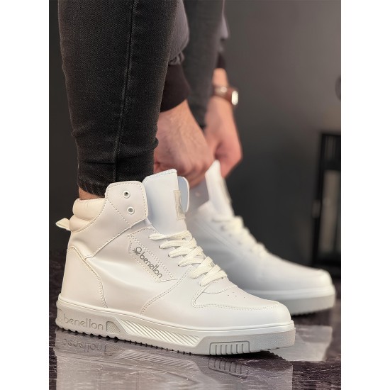 Benetton Erkek Boğazlı Sneaker Ayakkabı Beyaz Benetton Erkek Boğazlı Sneaker Ayakkabı Beyaz