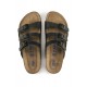 Birkenstock Florida Bf Hakiki Deri Üç Tokalı Terlik Siyah