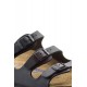 Birkenstock Florida Bf Hakiki Deri Üç Tokalı Terlik Siyah