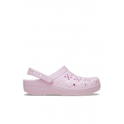 Crocs Classic Floral Cut Out Clog Kadın Terlik Pembe