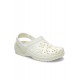 Crocs Classic Floral Cut Out Clog Kadın Terlik Krem