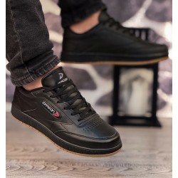 Dragon Erkek Sneaker Spor Ayakkabı Siyah Cilt