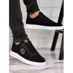 Ghattix Erkek Yazlık Günlük Keten Sneaker Ayakkabı Siyah Beyaz