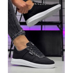 Ghattix Erkek Keten Sneaker Ayakkabı Siyah