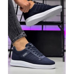 Ghattix Erkek Keten Sneaker Ayakkabı Lacivert Lacivert