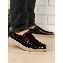 Ghattix Hakiki Deri Erkek Ayakkabı Siyah-beyaz