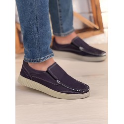 Ghattix Hakiki Deri Erkek Ayakkabı Mavi Beyaz