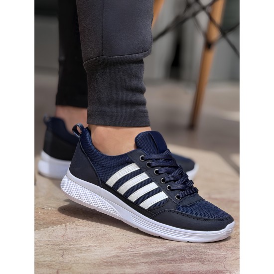Ghattix 4 Çizgili Erkek Sneaker Ayakkabı Lacivert Beyaz Ghattix 4 Çizgili Erkek Sneaker Ayakkabı Lacivert Beyaz