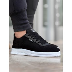 Ghattix Erkek Keten Günlük Sneaker Ayakkabı Siyah