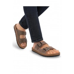 Ghattix Erkek Çift Tokalı Terlik Kum