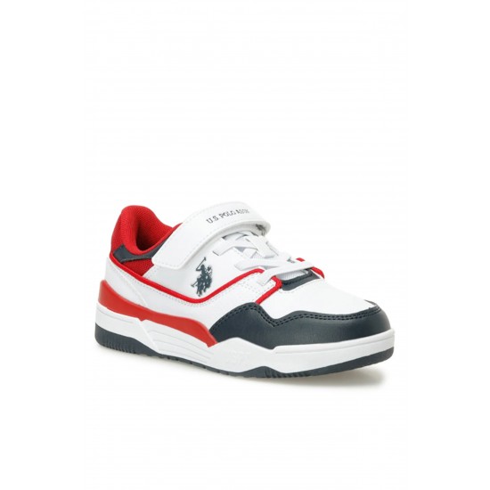 U.S. Polo Assn. Martell Erkek Çocuk Sneaker Ayakkabı Beyaz Kırmızı