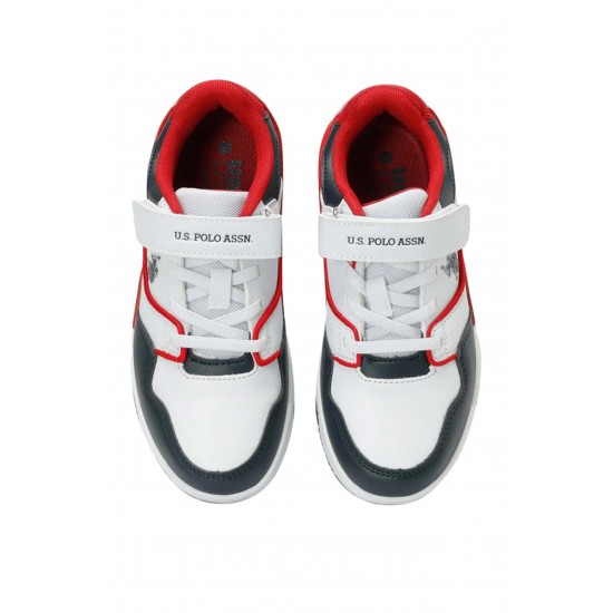 U.S. Polo Assn. Martell Erkek Çocuk Sneaker Ayakkabı Beyaz Kırmızı