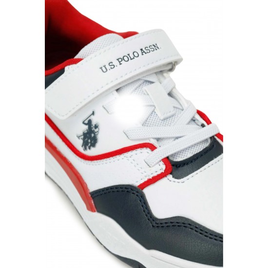 U.S. Polo Assn. Martell Erkek Çocuk Sneaker Ayakkabı Beyaz Kırmızı