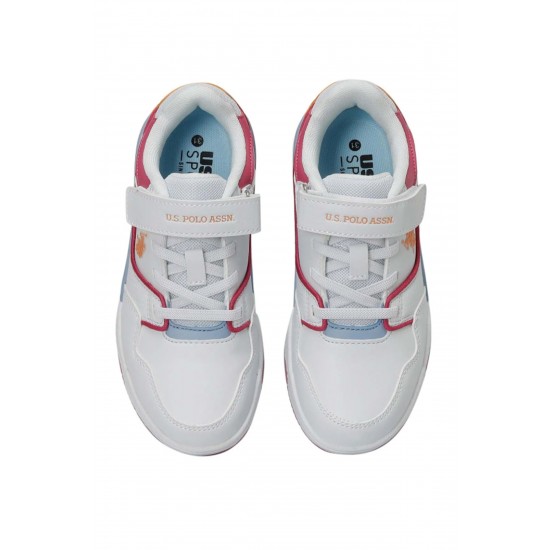 U.S. Polo Assn. Martell Erkek Çocuk Sneaker Ayakkabı Beyaz Turuncu