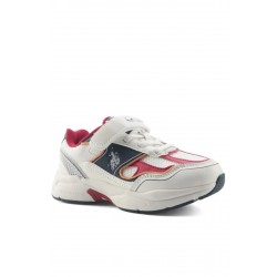 U.S.Polo Assn Supole Erkek Çocuk Sneaker Ayakkabı Beyaz Kırmızı