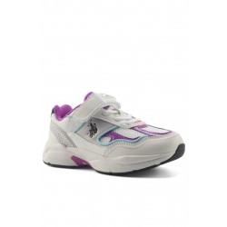 U.S.Polo Assn Supole Erkek Çocuk Sneaker Ayakkabı Beyaz Mor