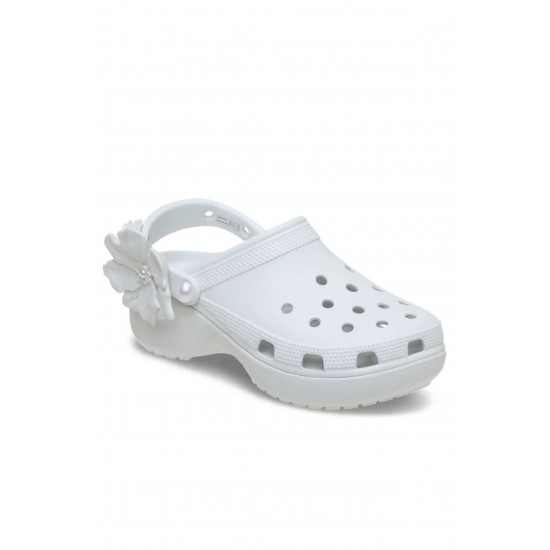 Crocs Classic Platform Clog Bouquet Clog Kadın Terlik Gri