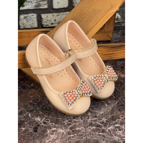 Ghattix Baby Kids Çocuk Bebek Kız Babet Ayakkabı Pembe