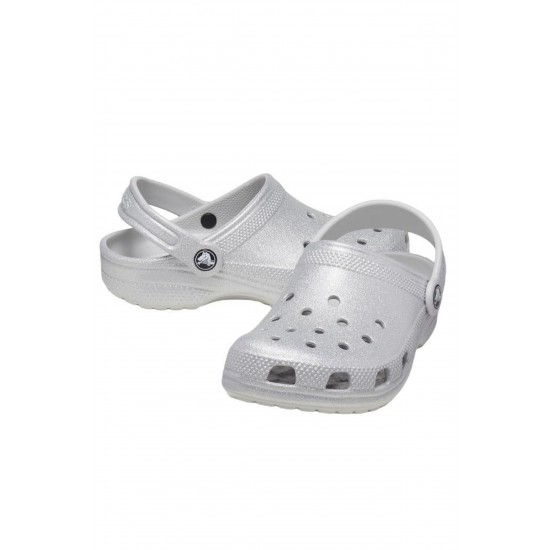 Crocs Classic Glitter Clog Kadın Terlik Gri